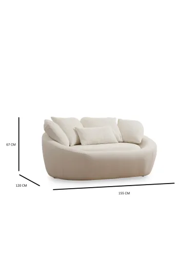 Canapea Tapitata 2 Locuri Midye - Love Seat  - 5