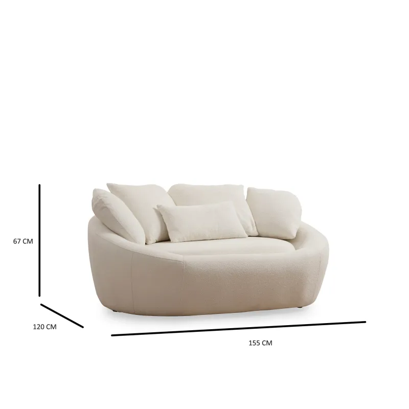 Canapea Tapitata 2 Locuri Midye - Love Seat  - 5