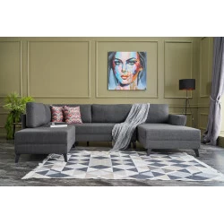 Canapea Tip Coltar in Forma de U Eris - Anthracite  - 1