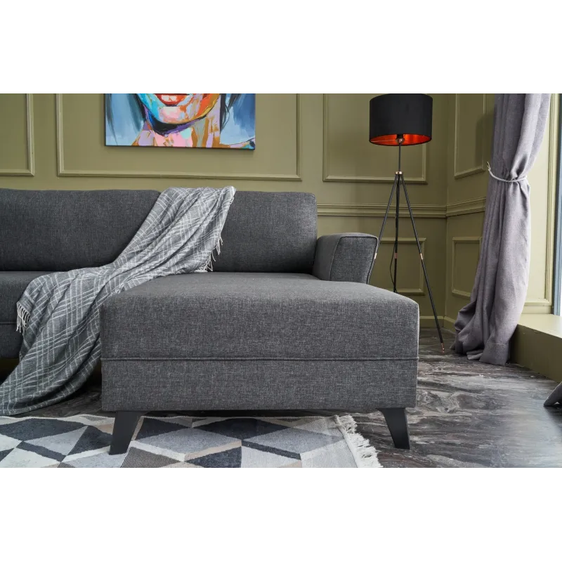 Canapea Tip Coltar in Forma de U Eris - Anthracite  - 4