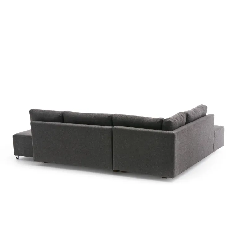 Canapea Tip Coltar Tapitat Extensibil Manama Corner Sofa Bed Left - Anthracite  - 2