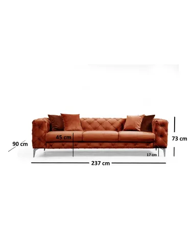 Canapea Como - Orange 3 Locuri 237 X 73 X 90  - 4