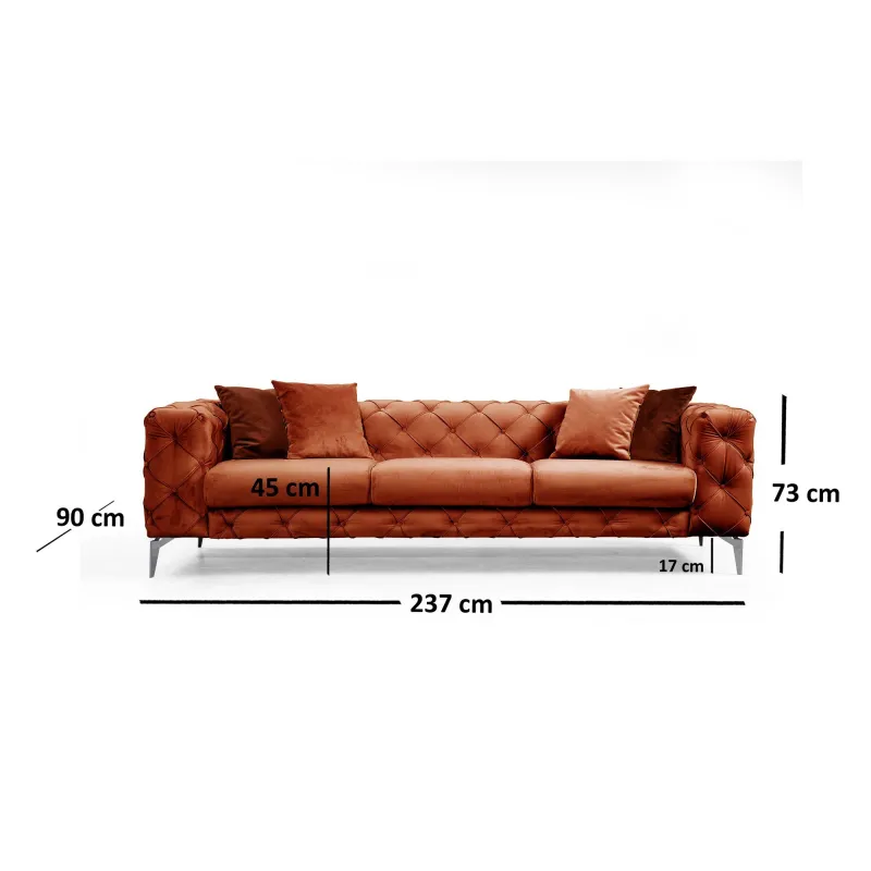 Canapea Como - Orange 3 Locuri 237 X 73 X 90  - 4