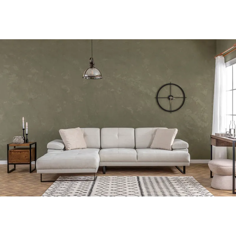 Canapea Tip Coltar Tapitat Mustang Large Left - Beige  - 1