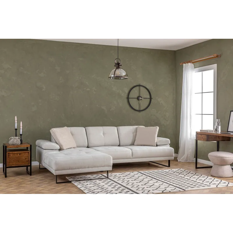 Canapea Tip Coltar Tapitat Mustang Large Left - Beige  - 2