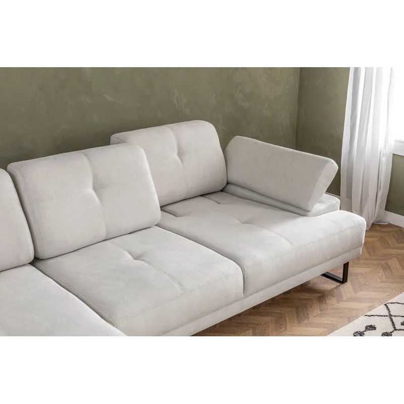 Canapea Tip Coltar Tapitat Mustang Large Left - Beige  - 5