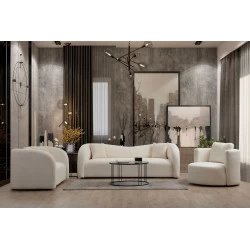 Canapea cu 2 Locuri Asos Cream - 170 X 76 X 75  - 1