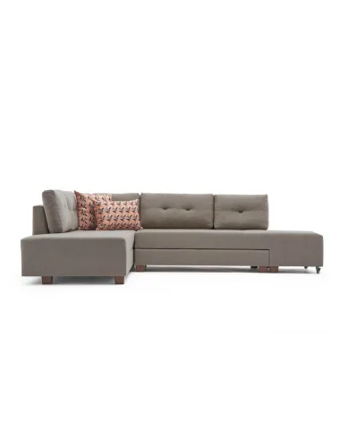 Canapea Tip Coltar Extensibil Manama Corner Sofa Bed Left - Cream  - 6