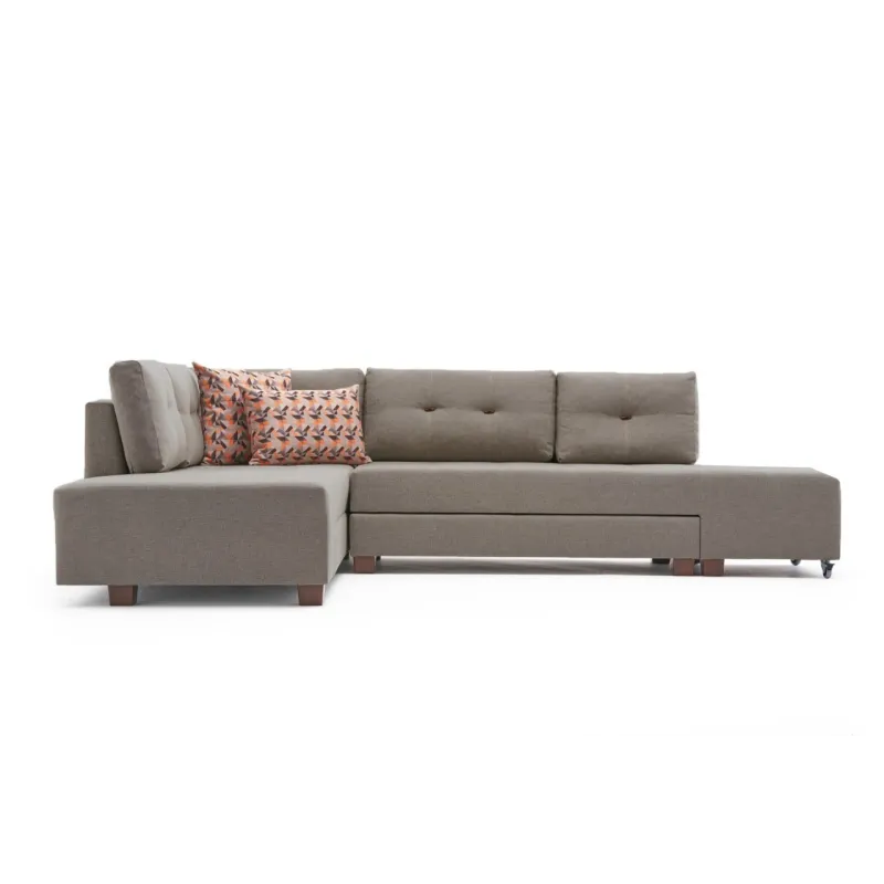 Canapea Tip Coltar Extensibil Manama Corner Sofa Bed Left - Cream  - 6