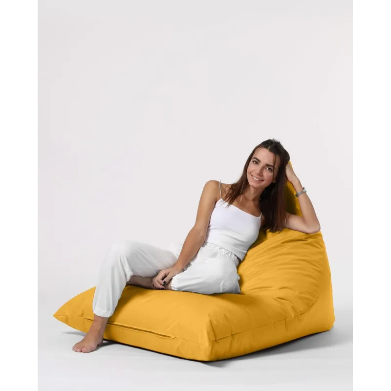 Fotoliu Puf Bean Bag Pyramid Big Bed Pouf - Yellow  - 4