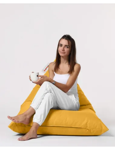 Fotoliu Puf Bean Bag Pyramid Big Bed Pouf - Yellow  - 6