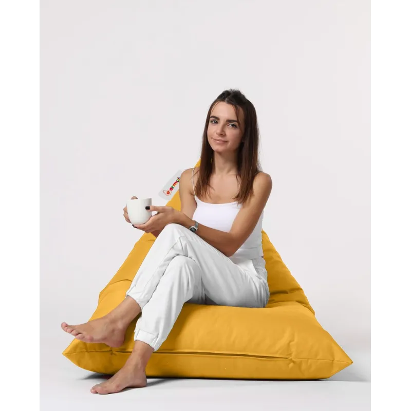 Fotoliu Puf Bean Bag Pyramid Big Bed Pouf - Yellow  - 6