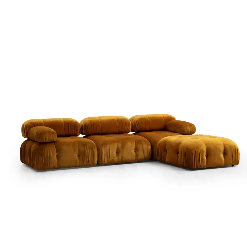 Canapea Tip Coltar Bubble Corner ( L1-O1-1R -Puf) - Mustar  - 2