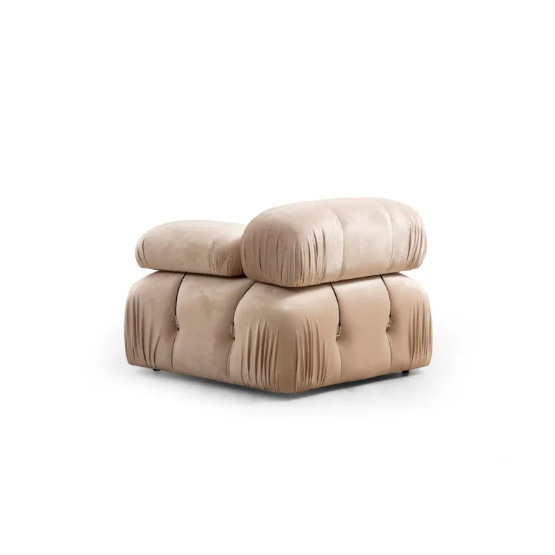 Canapea Tip Coltar Bubble Corner ( L1-O1-1R -Puf) - Cream  - 5