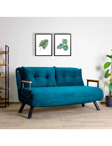 Canapea Extensibila 2 Locuri Sando 2-Seater - Petrol Green - 1