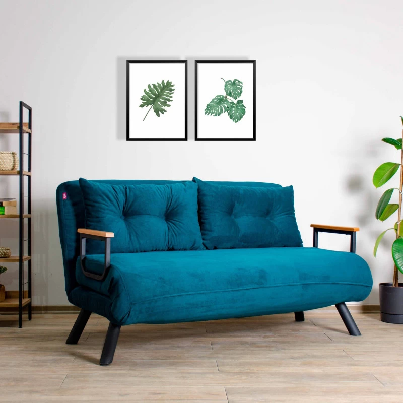 Canapea Extensibila 2 Locuri Sando 2-Seater - Petrol Green  - 1