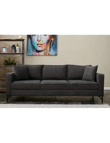 Canapea cu 3 Locuri Berlin - Anthracite, Black - 1