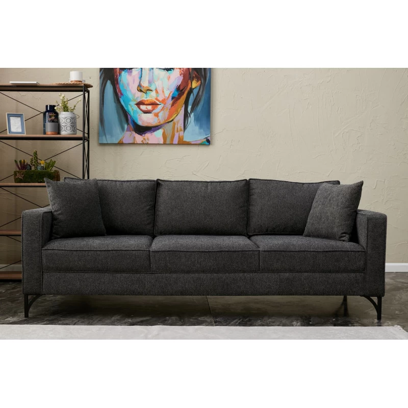 Canapea cu 3 Locuri Berlin - Anthracite, Black  - 1