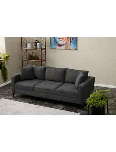 Canapea cu 3 Locuri Berlin - Anthracite, Black - 2