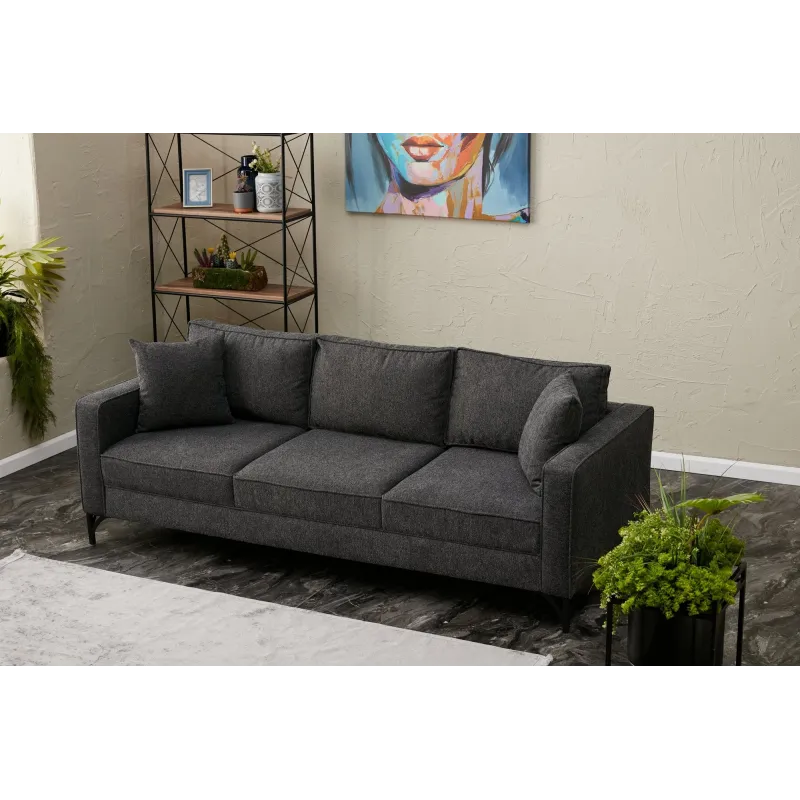 Canapea cu 3 Locuri Berlin - Anthracite, Black  - 2
