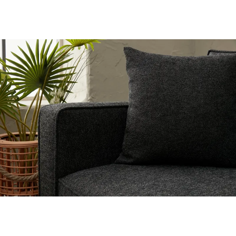 Canapea cu 3 Locuri Berlin - Anthracite, Black  - 3