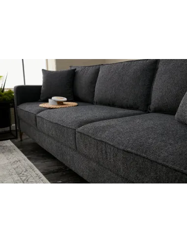 Canapea cu 3 Locuri Berlin - Anthracite, Black  - 4