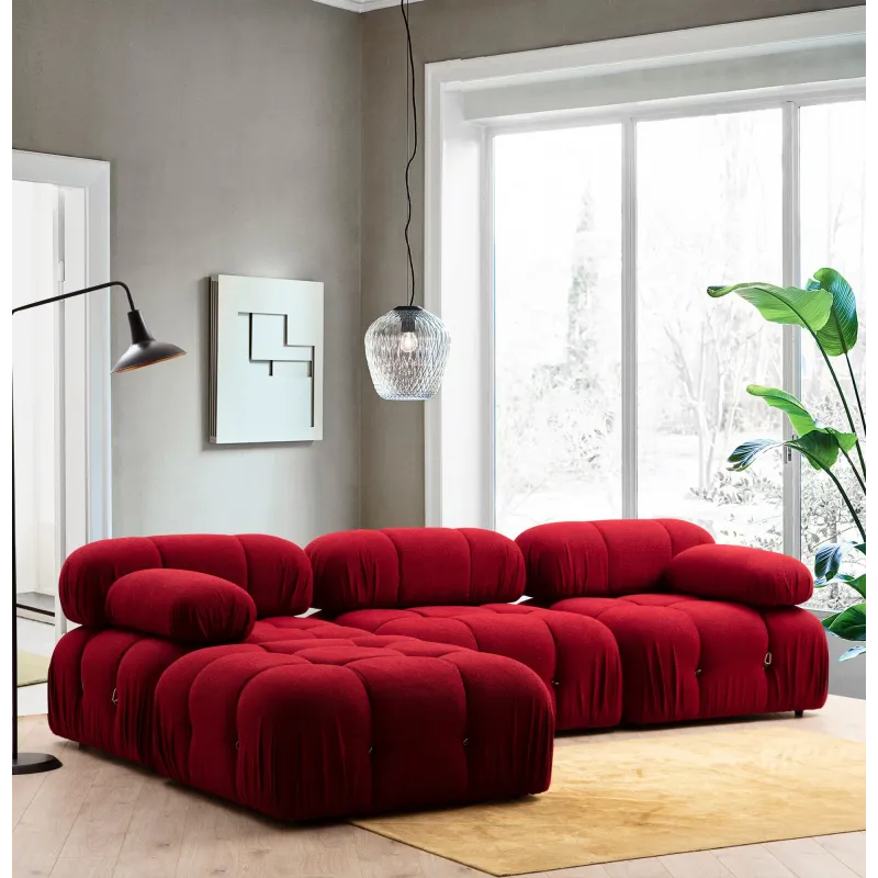 Canapea Tip Coltar Bubble Corner ( L1-O1-1R -Puf) - Red  - 2