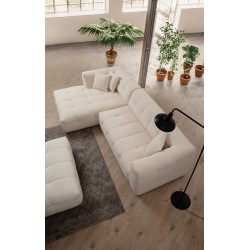 Canapea Moderna Tip Coltar Tapitat Cady 3 Seater Left - Beige - 2