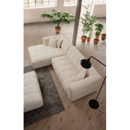 Canapea Moderna Tip Coltar Tapitat Cady 3 Seater Left - Beige - 1