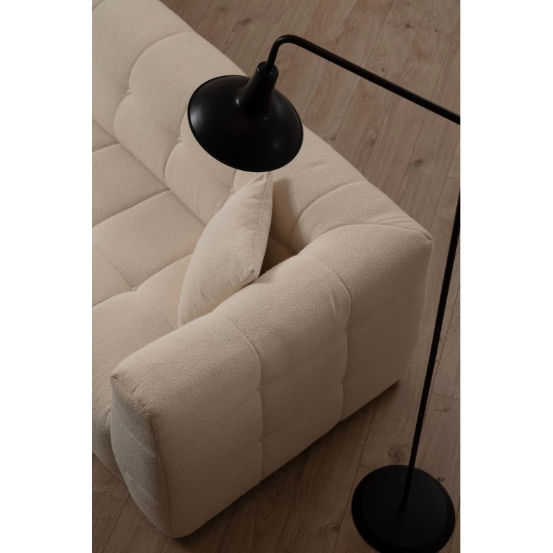 Canapea Moderna Tip Coltar Tapitat Cady 3 Seater Left - Beige  - 4