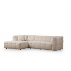 Canapea Moderna Tip Coltar Tapitat Cady 3 Seater Left - Beige - 5