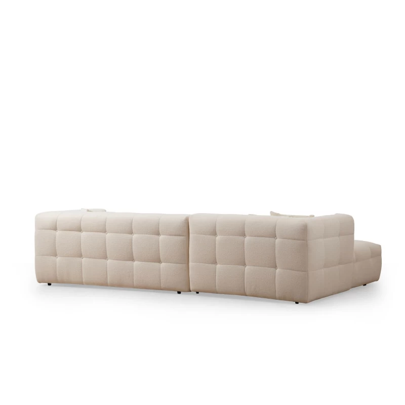 Canapea Moderna Tip Coltar Tapitat Cady 3 Seater Left - Beige  - 6