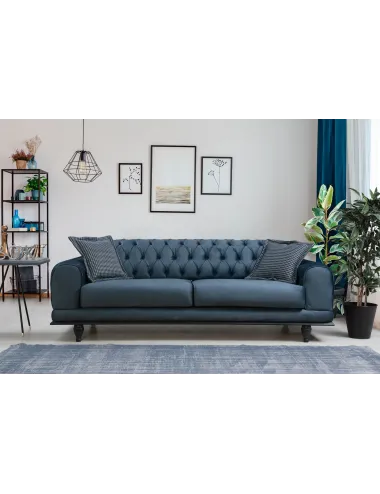 Canapea 3 Locuri Arredo Capitone - Navy Blue - 1