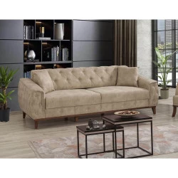 Canapea Tapitata cu 3 Locuri Marta - Cream 225 X 85 X 94  - 1