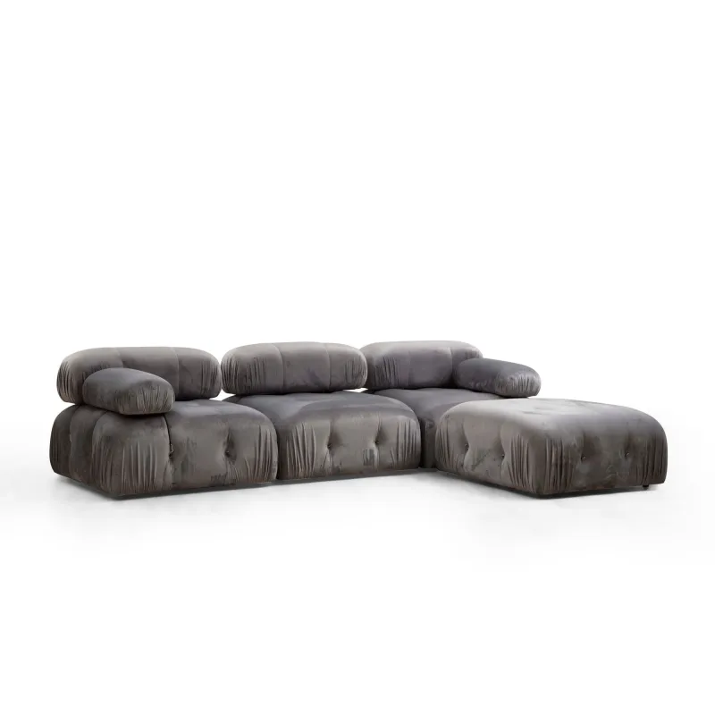 Canapea Tip Coltar Bubble Corner ( L1-O1-1R -Puf) - Grey  - 2