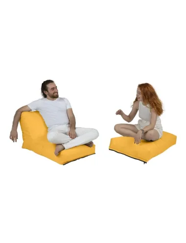 Fotoliu de Plaja Puf Bean Bag Siesta Sofa Bed Pouf - Yellow - 2