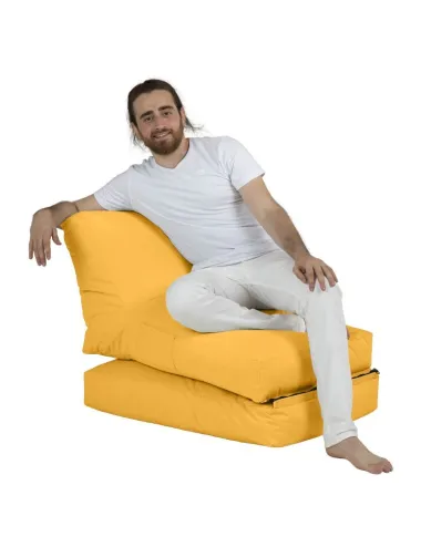 Fotoliu de Plaja Puf Bean Bag Siesta Sofa Bed Pouf - Yellow  - 5