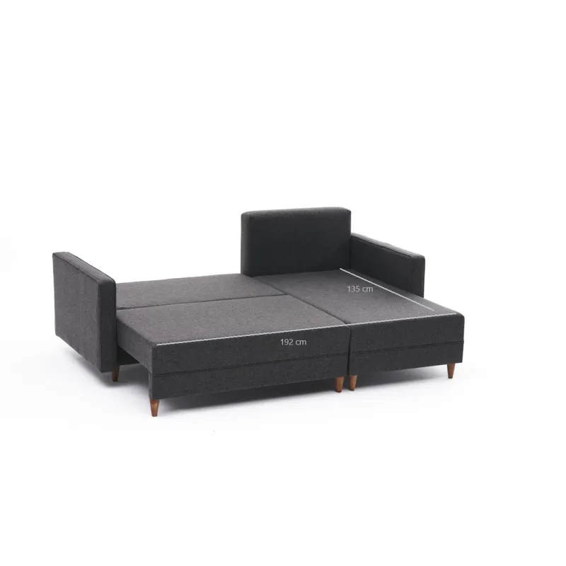 Canapea Tip Coltar Tapitat Aydam Right - Anthracite  - 6