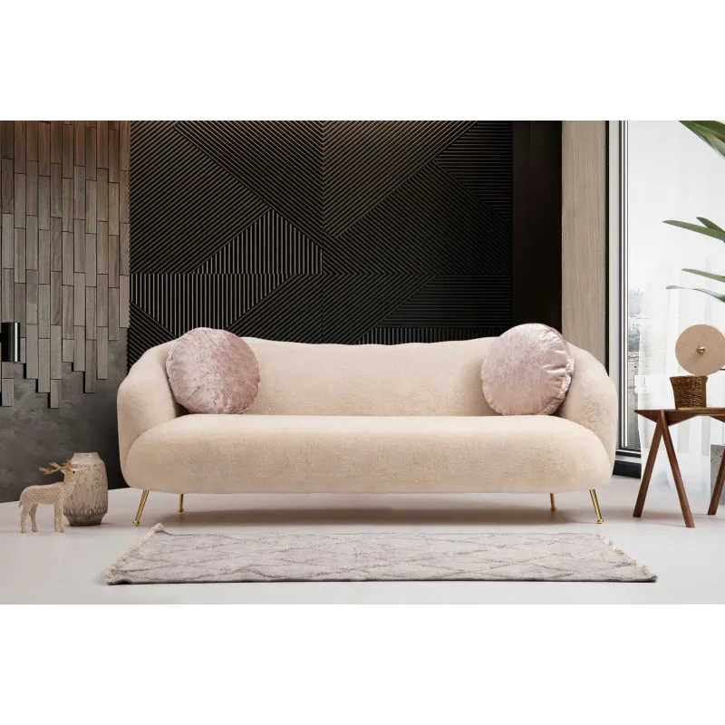 Canapea cu 3 Locuri Istiridye - Beige 215 X 90 X 80  - 1