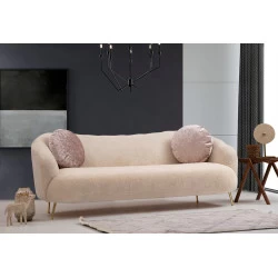 Canapea cu 3 Locuri Istiridye - Beige 215 X 90 X 80 - 2