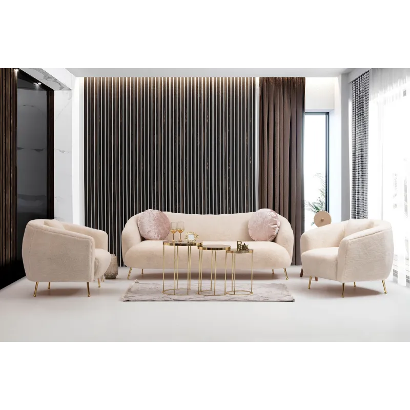 Canapea cu 3 Locuri Istiridye - Beige 215 X 90 X 80  - 4