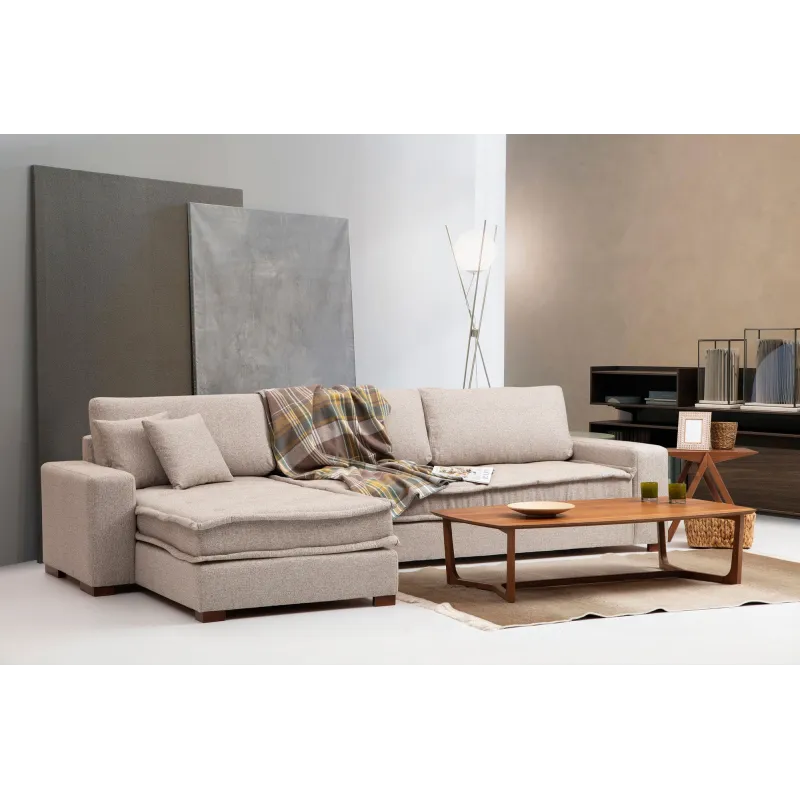 Canapea Tip Coltar Lena Corner (CHL-3R) - Sand Beige  - 2