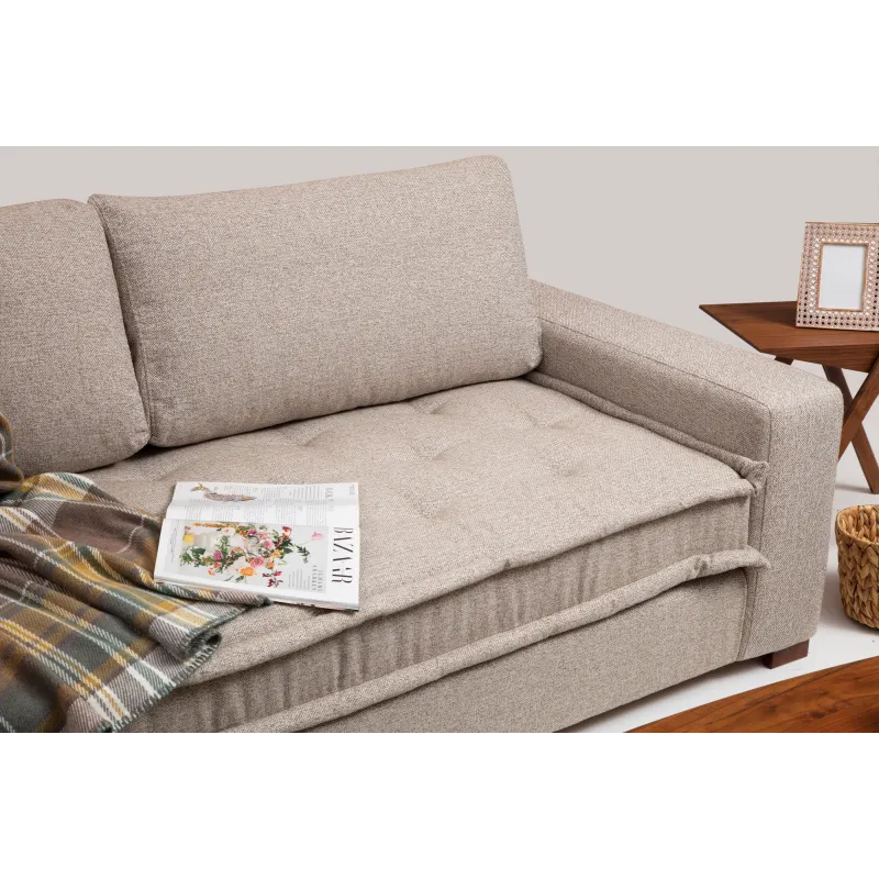 Canapea Tip Coltar Lena Corner (CHL-3R) - Sand Beige  - 3