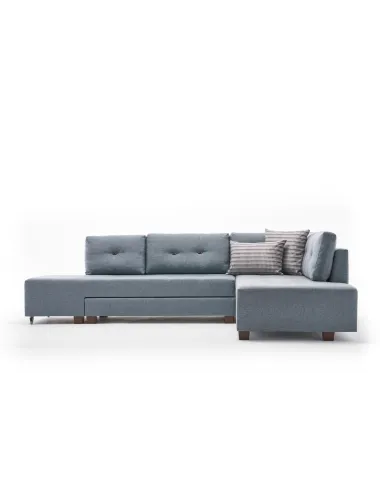 Canapea Tip Coltar Extensibil Manama Corner Sofa Bed Right - Light Blue  - 5