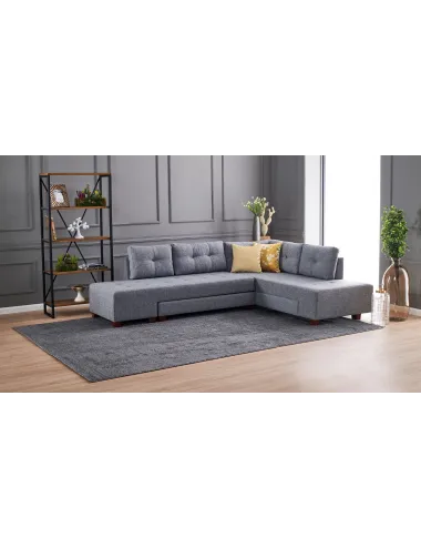 Canapea Tip Coltar Extensibil Manama Corner Sofa Bed Right - Grey - 1