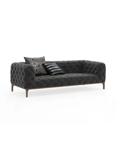 Canapea Tapitata Moderna 2 Locuri Fashion - Grey  - 3