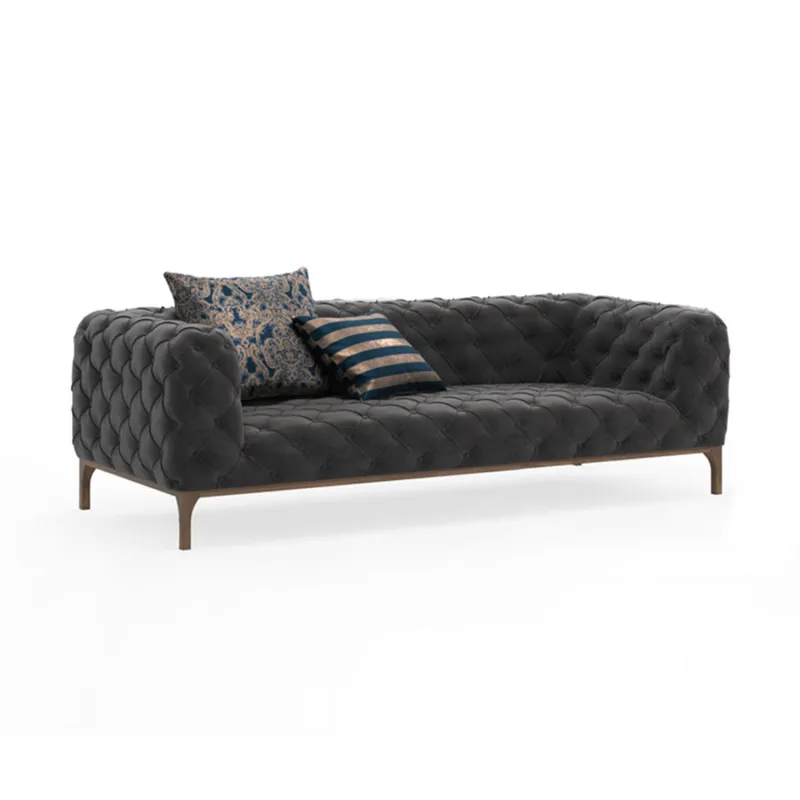 Canapea Tapitata Moderna 2 Locuri Fashion - Grey  - 3