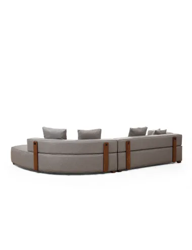 Canapea Tip Coltar Tapitat Modern Gondol-1 (L3-CHL) - Grey  - 3