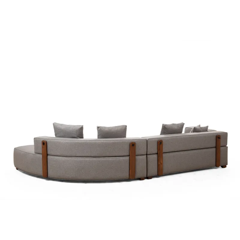 Canapea Tip Coltar Tapitat Modern Gondol-1 (L3-CHL) - Grey  - 3