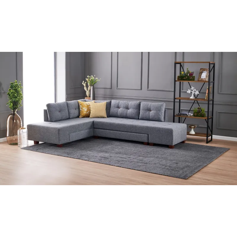 Canapea Tip Coltar Manama Corner Sofa Bed Left - Grey  - 1